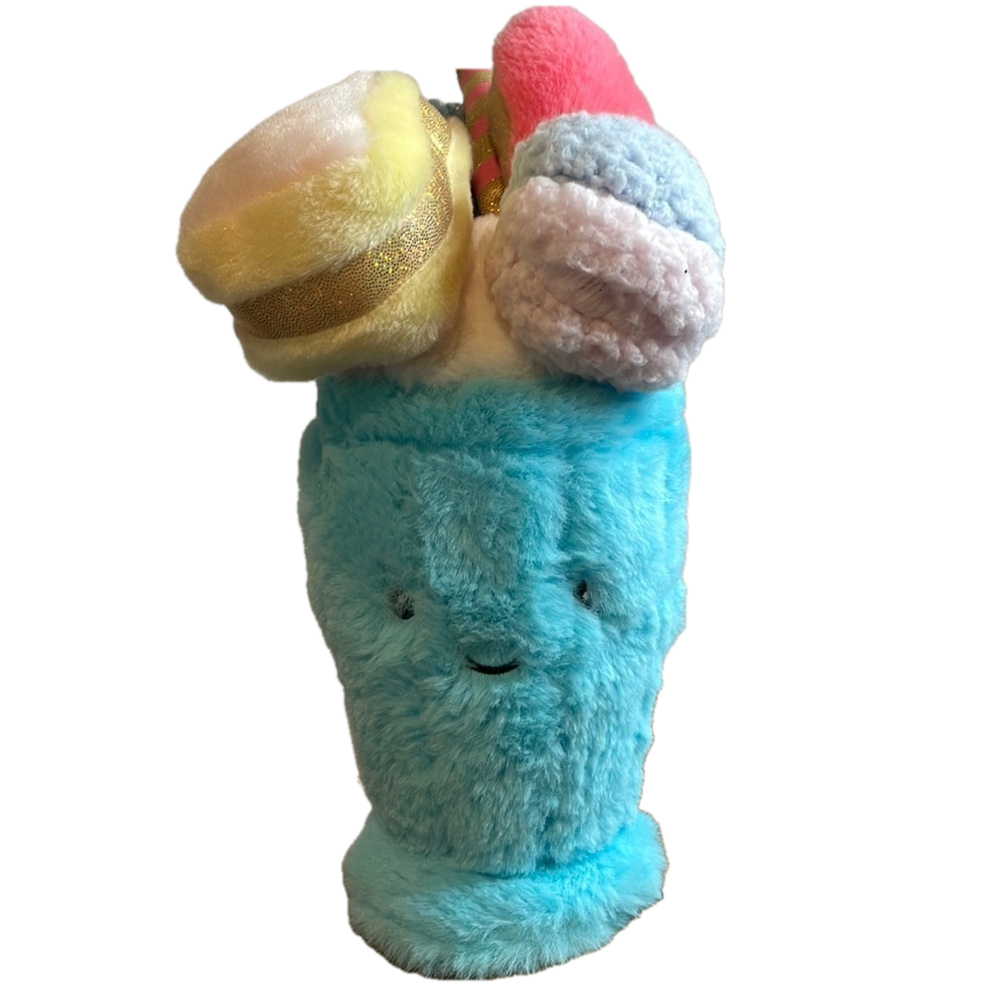 FAO Schwarz Tasties Sweet Friends Blue Milkshake Plush Stuffed‎ Toy Macarons NWT